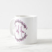 Mug Typographie Merci Simple Feuille Chic Wreath (Devant gauche)