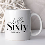Mug Typographie minimaliste moderne simple 60e anniver<br><div class="desc">Typographie minimaliste moderne simple tasse noire et blanche de 60 ans. Une collection contemporaine.</div>