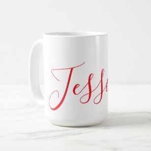 Mug Typographie minimaliste rouge élégante personnalis
