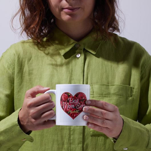 Mug Typographie moderne Coeur Meilleure maman Jour des