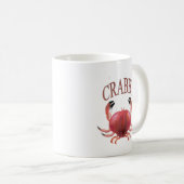 Mug Typographie moderne Crabby rouge Crabe Nautique (Devant droit)