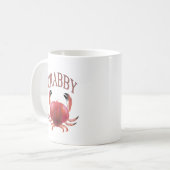 Mug Typographie moderne Crabby rouge Crabe Nautique (Devant gauche)