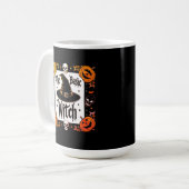 Mug Typographie moderne Crânes noirs Halloween sorcier (Devant gauche)