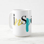 Mug Typographie moderne, créative et joyeuse d'Inspire (Devant gauche)