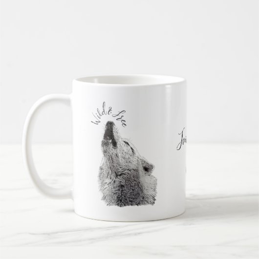 Mug Typographie Moderne de Citation Sauvage & Libre Lo (Gauche)