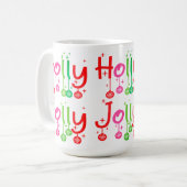 Mug Typographie moderne de Holly Jolly (Devant gauche)