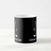 Mug Typographie moderne golf premier monogramme noir (Centre)