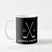 Mug Typographie moderne golf premier monogramme noir (Gauche)