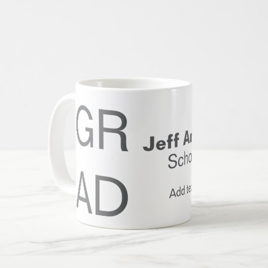 Mug Typographie moderne graduation simple minimum c (Devant gauche)