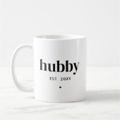 Mug Typographie moderne Hubby Mariage Date Mari (Gauche)