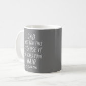 Mug Typographie moderne humour papa cheveux gris fête  (Devant gauche)
