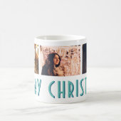 Mug Typographie moderne Joyeux Noël Collage photo (Centre)