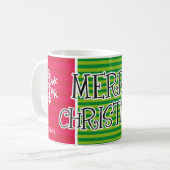 Mug Typographie moderne Joyeux Noël Personnalisée (Devant gauche)