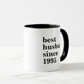 Mug Typographie moderne Meilleur Mari Anniversaire Caf (Devant droit)