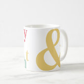 Mug Typographie moderne Merry & Bright (Devant droit)