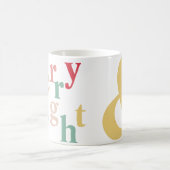 Mug Typographie moderne Merry & Bright (Centre)