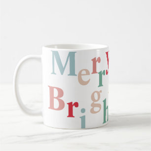 Mug Typographie moderne Merry & Bright