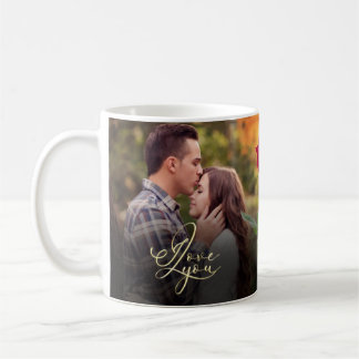 Mug Typographie Moderne Minimaliste Or Je T'Aime Photo