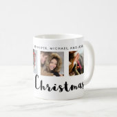 Mug Typographie moderne Noël Quatre Grille photo (Devant droit)