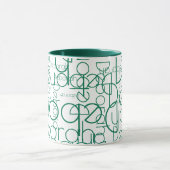 Mug Typographie moderne Nom vert rétro (Centre)