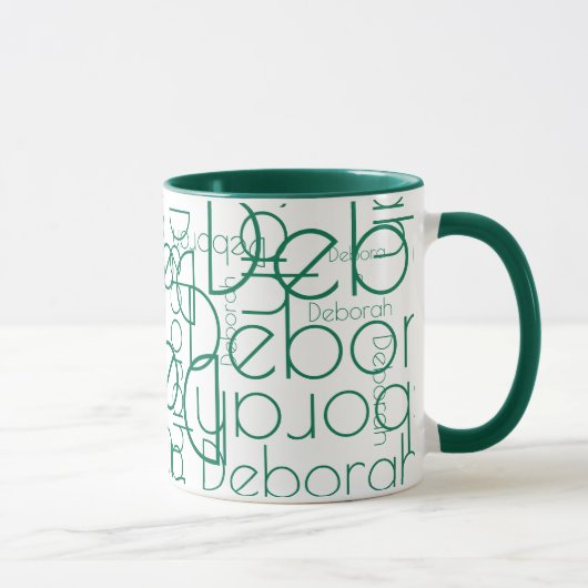 Mug Typographie moderne Nom vert rétro (Droite)