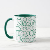 Mug Typographie moderne Nom vert rétro (Gauche)
