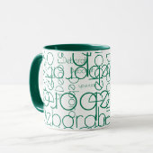 Mug Typographie moderne Nom vert rétro (Devant gauche)