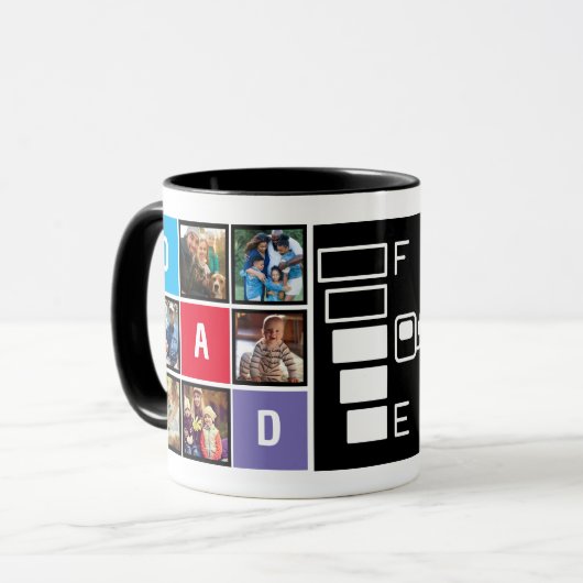 Mug Typographie moderne personnalisée papa plaisanter  (Devant gauche)