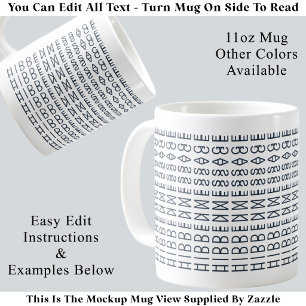 Mug Typographie moderne personnalisée Texte à illusion