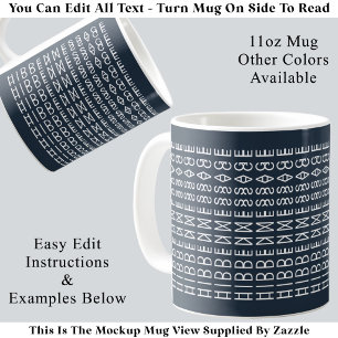 Mug Typographie moderne personnalisée Texte à illusion