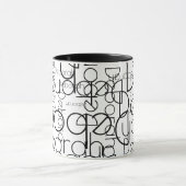 Mug Typographie moderne Retro noir et blanc (Centre)