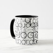 Mug Typographie moderne Retro noir et blanc (Devant gauche)