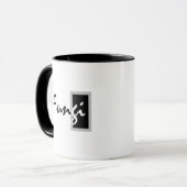 Mug Typographie moderne simple, noir et blanc (Devant gauche)