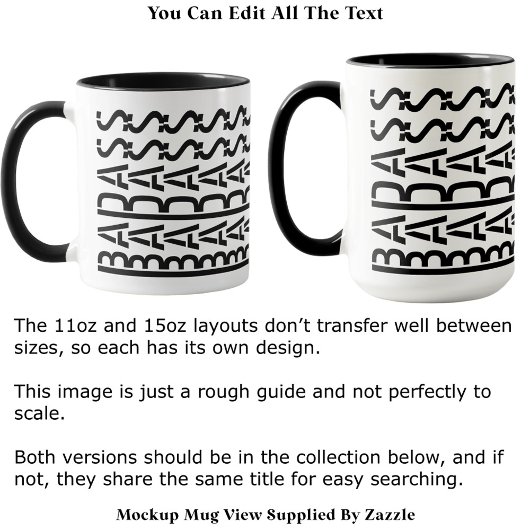 Mug Typographie moderne tendance avec message caché BA