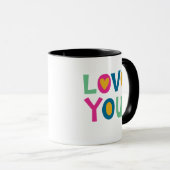 Mug Typographie moderne Valentines Day Love You (Devant droit)