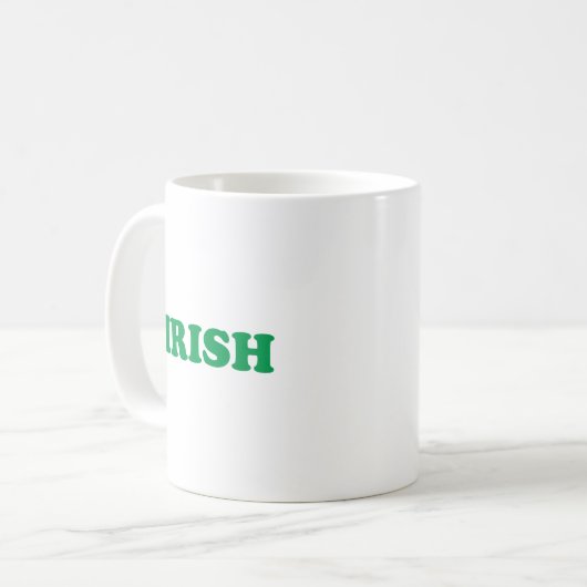 Mug Typographie moderne verte irlandaise St. Patrick's (Devant gauche)