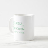 Mug Typographie Motivationnelle Progrès Plutôt que Per (Devant gauche)