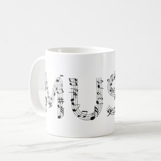 Mug Typographie musicale (Devant gauche)