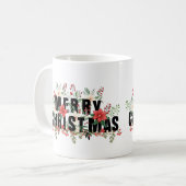 Mug Typographie noire Elegante Joyeux Noël (Devant gauche)