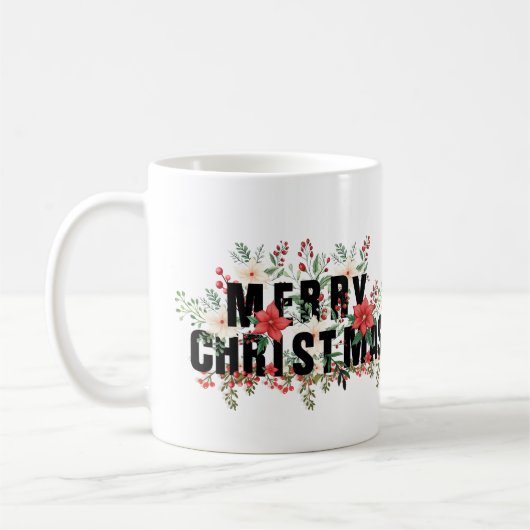 Mug Typographie noire Elegante Joyeux Noël (Gauche)