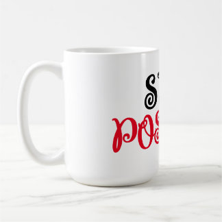 Mug Typographie noire et rouge Stay Positive