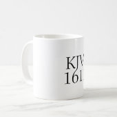 Mug Typographie noire KJV AV 1611 (Devant gauche)