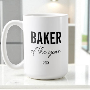 Mug Typographie noire moderne simple boulanger personn