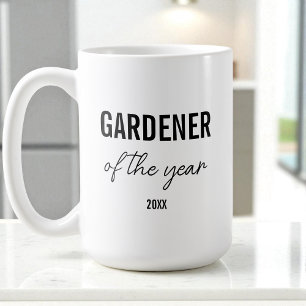 Mug Typographie noire simple moderne Gardener personna