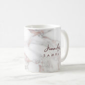 Mug Typographie Nom Rose Gold Marble Modèle Meilleur (Devant droit)