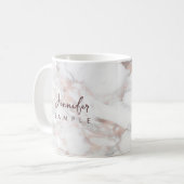 Mug Typographie Nom Rose Gold Marble Modèle Meilleur (Devant gauche)