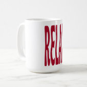 Mug Typographie ondulée rétro rouge Relax Aesthetic Ar (Devant gauche)