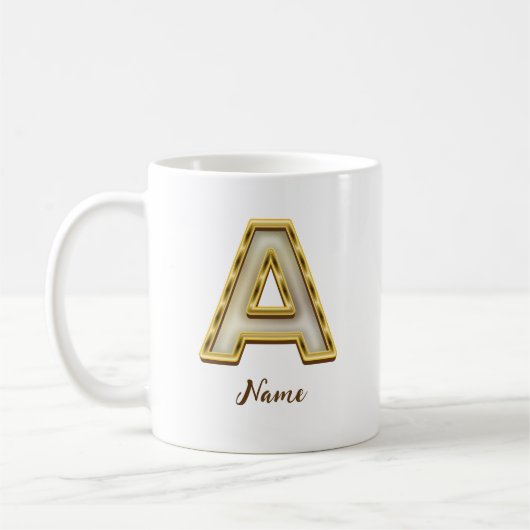 Mug Typographie originale A Monogram Gold (Gauche)