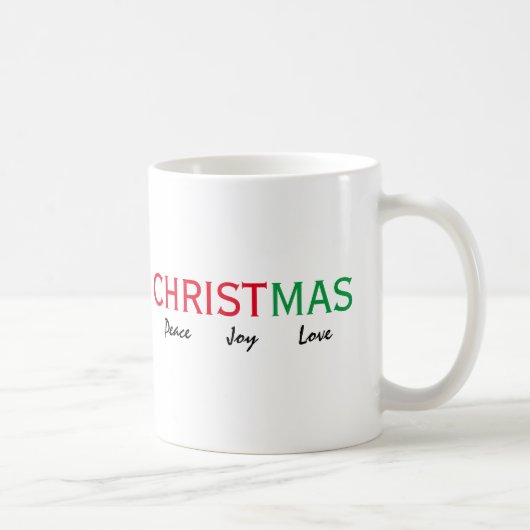 MUG TYPOGRAPHIE PAIX JOIE AMOUR NOËL (Droite)