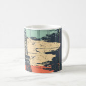 Mug Typographie parisienne : affiche Eiffel abstraite. (Devant droit)